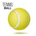 Yellow Tennis Ball Isolated Vector. Realistic Illustration Royalty Free Stock Photo