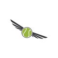 tennis ball wings icon vector illustration design template