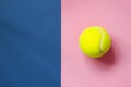 Tennis balls on blue and pink background with copy space. Color of the year 2020, horizontal format photo. Active lifestyle