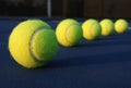 Tennis balls on the court Royalty Free Stock Photo