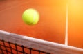 Tennis balls on Court Royalty Free Stock Photo