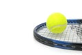 Tennis and balls isolated Royalty Free Stock Photo