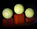 Tennis balls on podium Royalty Free Stock Photo