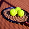 Tennis Balls & Racket Royalty Free Stock Photo