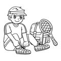 Tennis Boy Wearing Tennis Shoes Racket Isolated Royalty Free Stock Photo