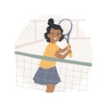 Tennis camp isolated cartoon vector illustration.
