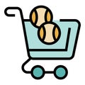 Tennis cart shop icon vector flat