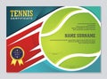 Tennis Certificate - Award Template with Colorful and Stylish Design