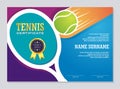 Tennis Certificate - Award Template with Colorful and Stylish Design