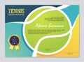 Tennis Certificate - Award Template with Colorful and Stylish Design