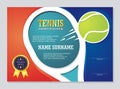 Tennis Certificate - Award Template with Colorful and Stylish Design