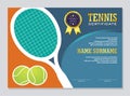 Tennis Certificate - Award Template with Colorful and Stylish Design