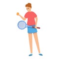 Tennis championship icon, cartoon style Royalty Free Stock Photo