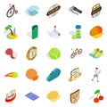 Tennis championship icons set, isometric style Royalty Free Stock Photo