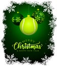 Tennis Christmas balls on Dark background - Greeting card - Vector illustration