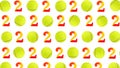 Tennis Christmas and 2020 New Year pattern with tennis balls and numbers on white snow, isolated Royalty Free Stock Photo