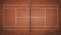 Tennis Clay Court. View from the bird`s flight. Royalty Free Stock Photo