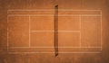 Tennis Clay Court. View from the bird`s flight. Royalty Free Stock Photo