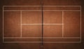 Tennis Clay Court. View from the birds flight Royalty Free Stock Photo