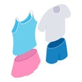 Tennis clothes icon isometric vector. Woman and man sportswear