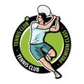 Tennis club logo or label. Sport symbol. Vector illustration