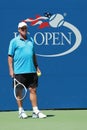 Tennis coach Grand Slam Champion Ivan Lendl supervises Grand Slam Champion Andy Murray during practice for US Open 2016