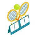 Tennis competition icon isometric vector. Empty tennis scoreboard racket ball Royalty Free Stock Photo