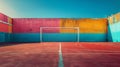 Tennis Court With Goal in the Middle Royalty Free Stock Photo