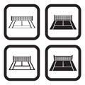 Tennis court icon four variations