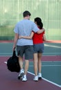 Tennis court romance Royalty Free Stock Photo