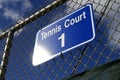 Tennis court sign