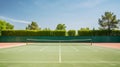 Tennis court in the sunny day horizont Royalty Free Stock Photo