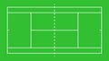 Tennis court top view. Badminton field. Graphic square for tennis court. Icon of wimbledon competition. White lines on green