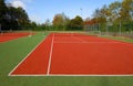 Tennis court under blue sky Royalty Free Stock Photo