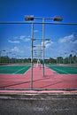 Tennis court under the blue sky Royalty Free Stock Photo