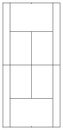 Tennis court. Vector scheme of fields, correct sizes. Top view