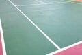 Tennis court white intersecting lines