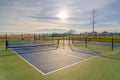 Tennis courts with beautiful sunny sky background Royalty Free Stock Photo