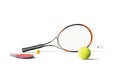 Tennis equipment isolated in the white background Royalty Free Stock Photo