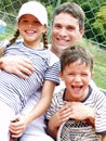 Tennis family. Royalty Free Stock Photo