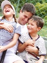 Tennis family. Royalty Free Stock Photo