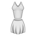 Tennis female form icon, monochrome style