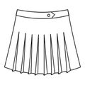 Tennis female skirt icon, outline style
