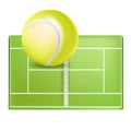 Tennis field and ball