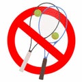 Tennis game forbidden sign
