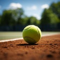 Tennis game in progress on a green court with a ball