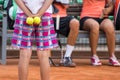 Tennis. Between games Royalty Free Stock Photo