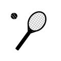 Tennis icon vector sign symbol for design. Tennis and ball icon in trendy flat style isolated on white background Royalty Free Stock Photo