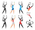 Tennis icons symbols.