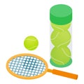 Tennis inventory icon, isometric style